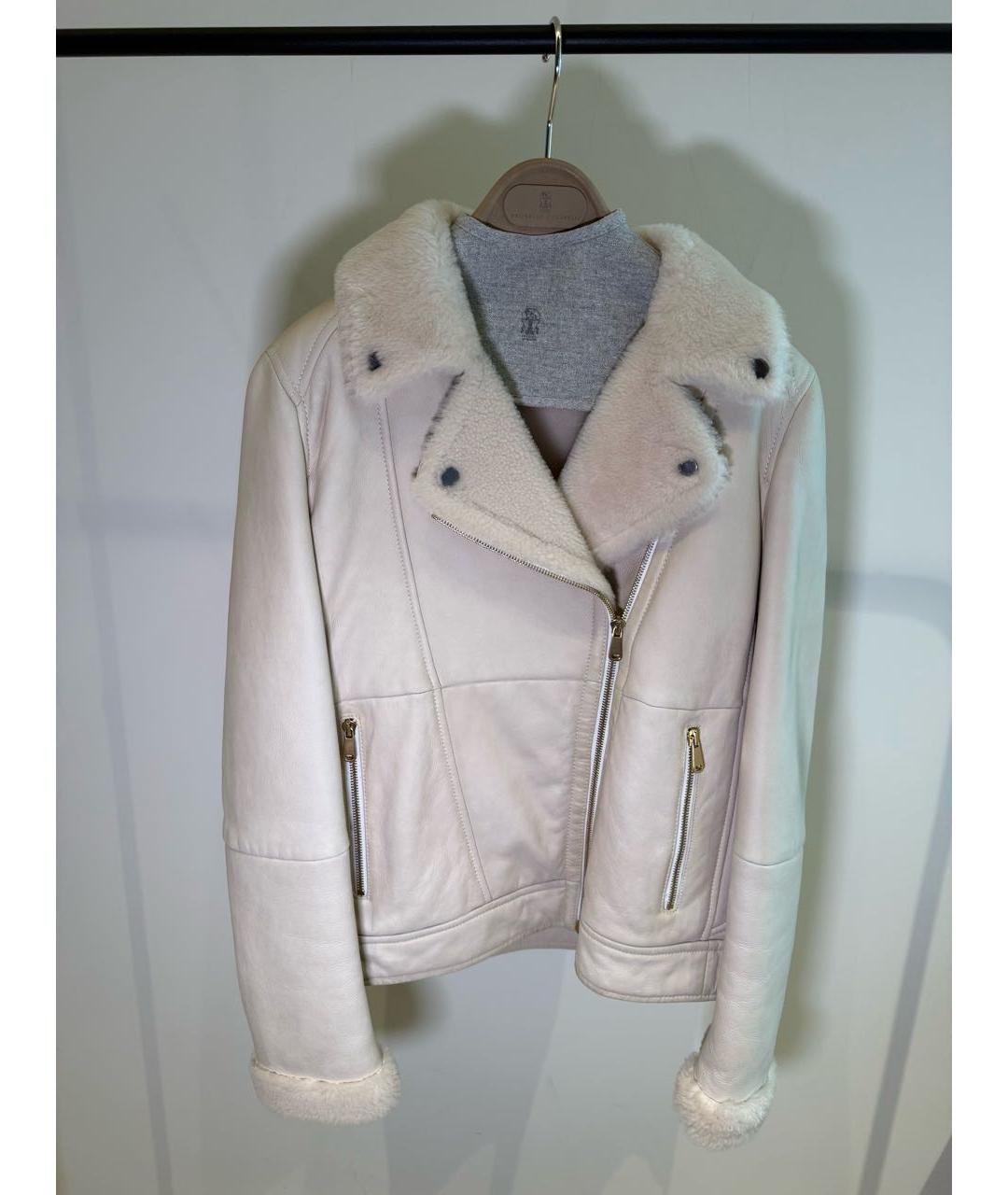 BRUNELLO CUCINELLI Бежевая меховая дубленка, фото 2