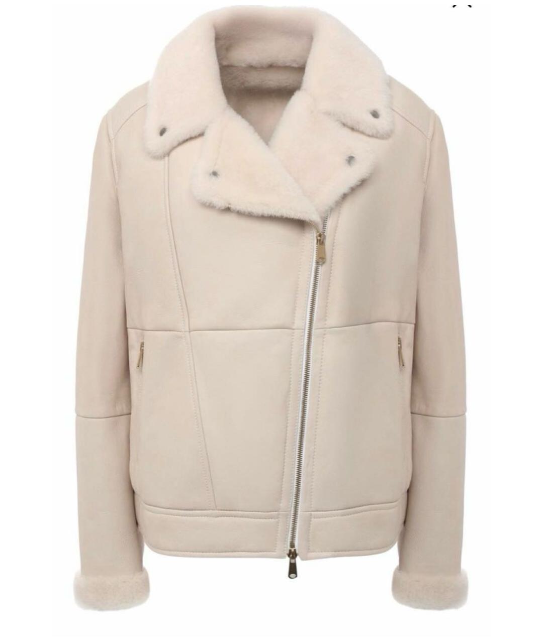 BRUNELLO CUCINELLI Бежевая меховая дубленка, фото 7