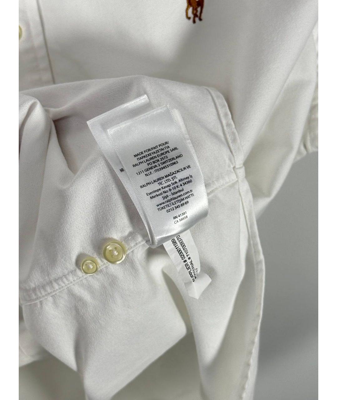 POLO RALPH LAUREN Белая хлопковая кэжуал рубашка, фото 5