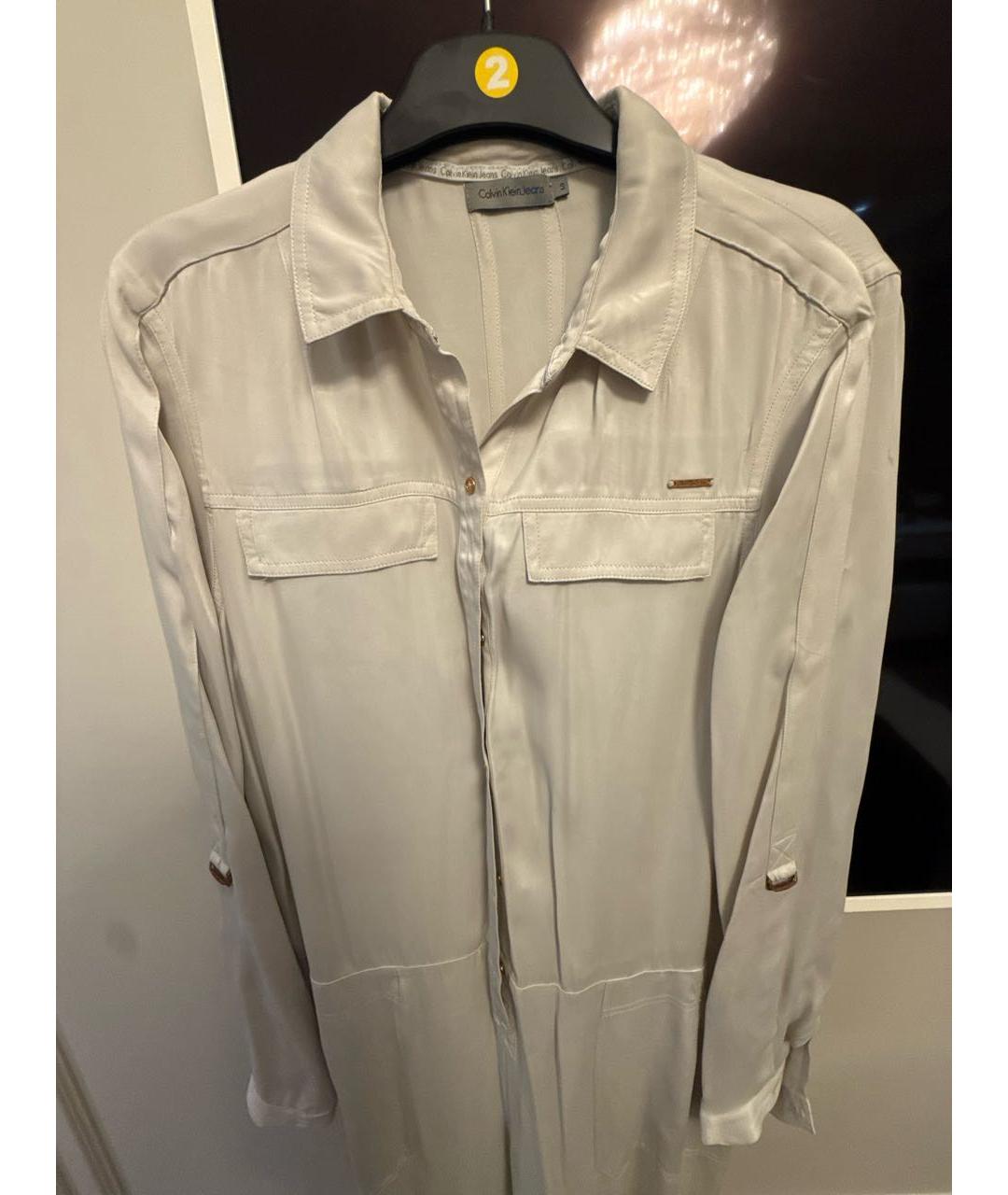 CALVIN KLEIN Бежевый шелковый комбинезон, фото 3