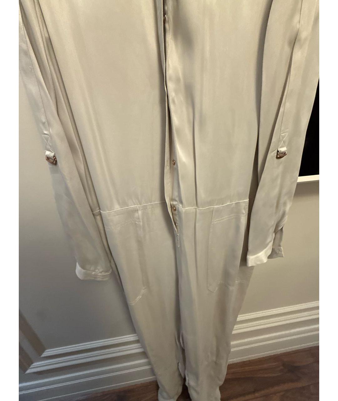 CALVIN KLEIN Бежевый шелковый комбинезон, фото 2