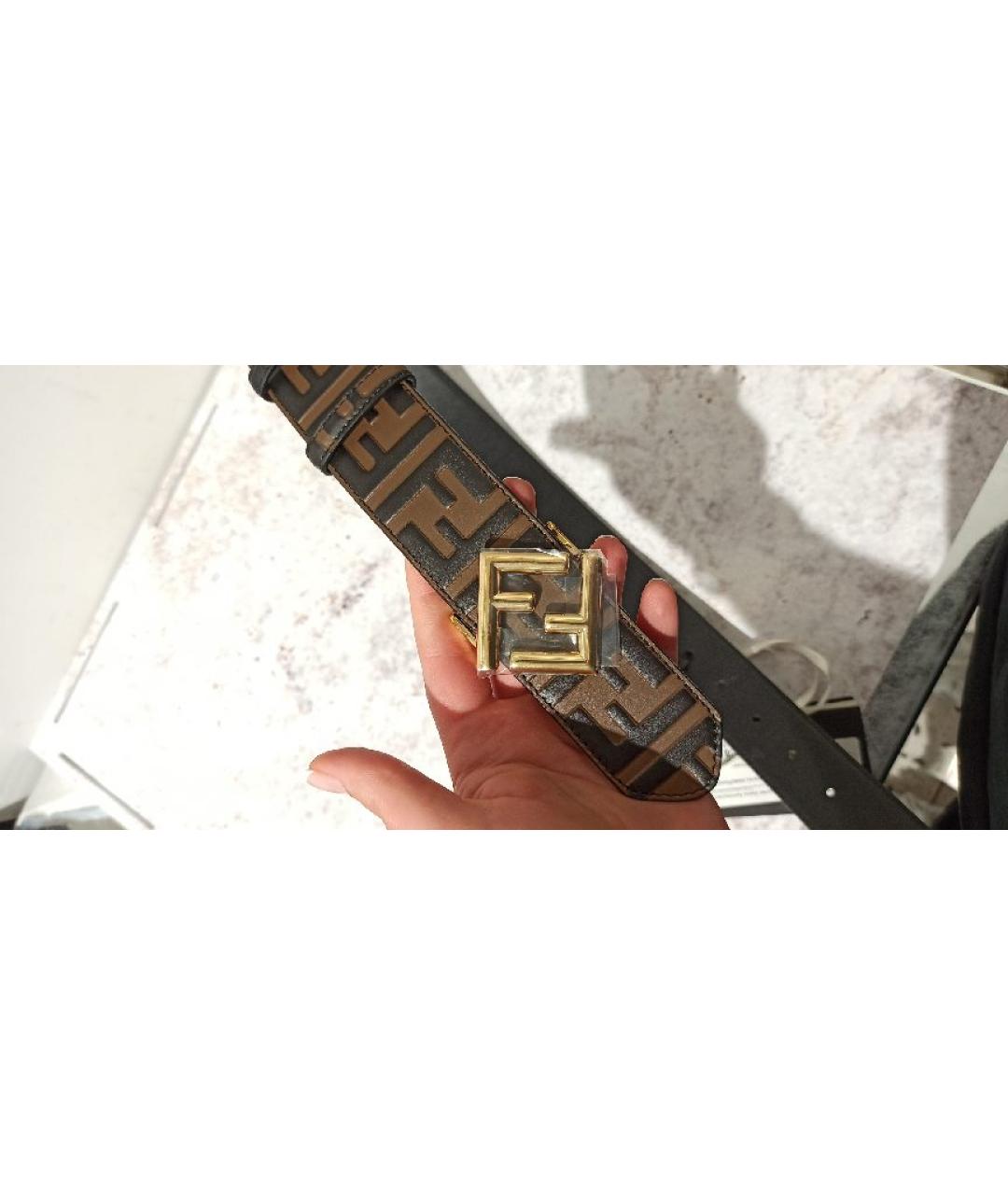 FENDI Коричневый кожаный ремень, фото 7