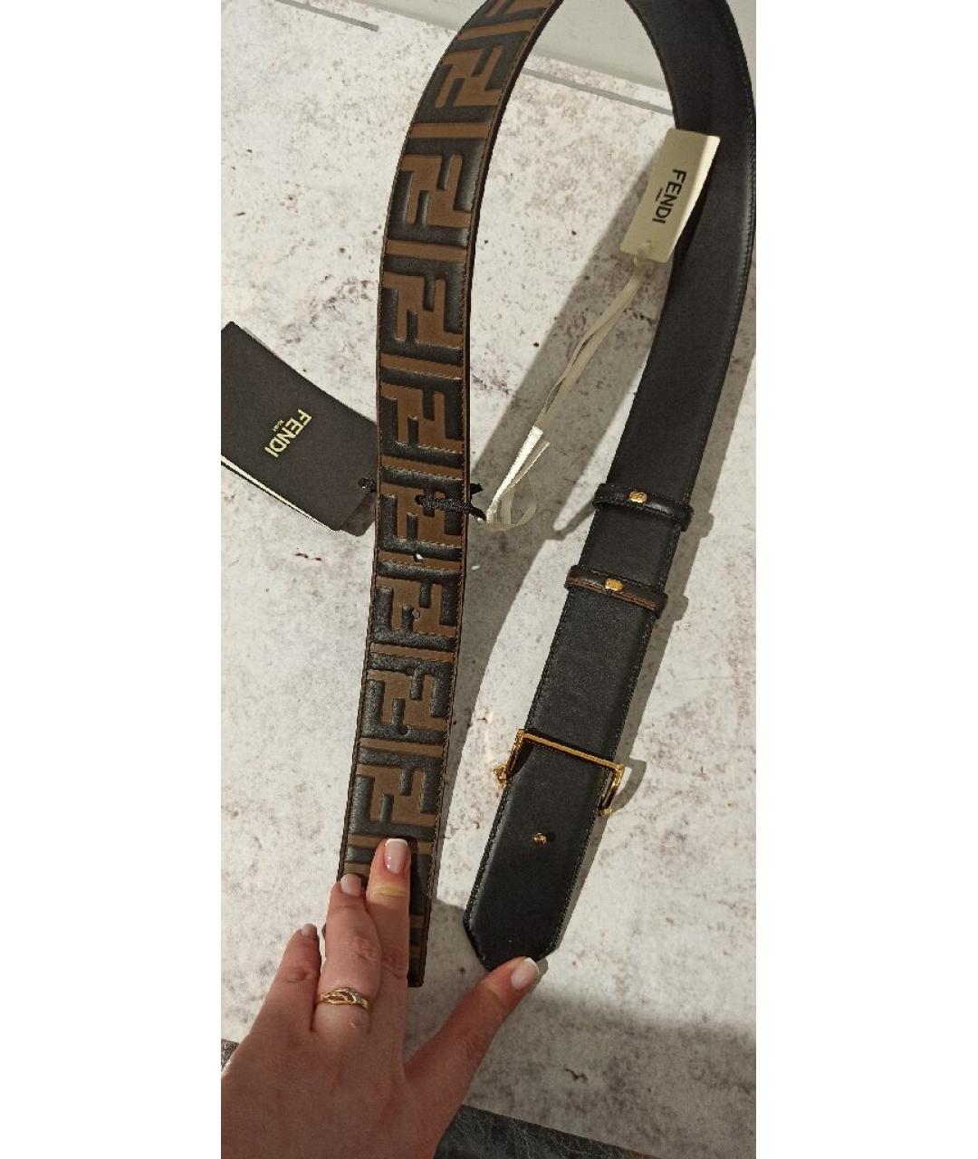 FENDI Коричневый кожаный ремень, фото 6