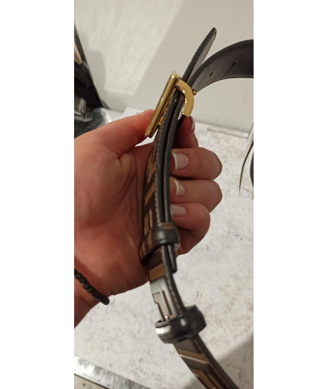 FENDI Коричневый кожаный ремень, фото 5