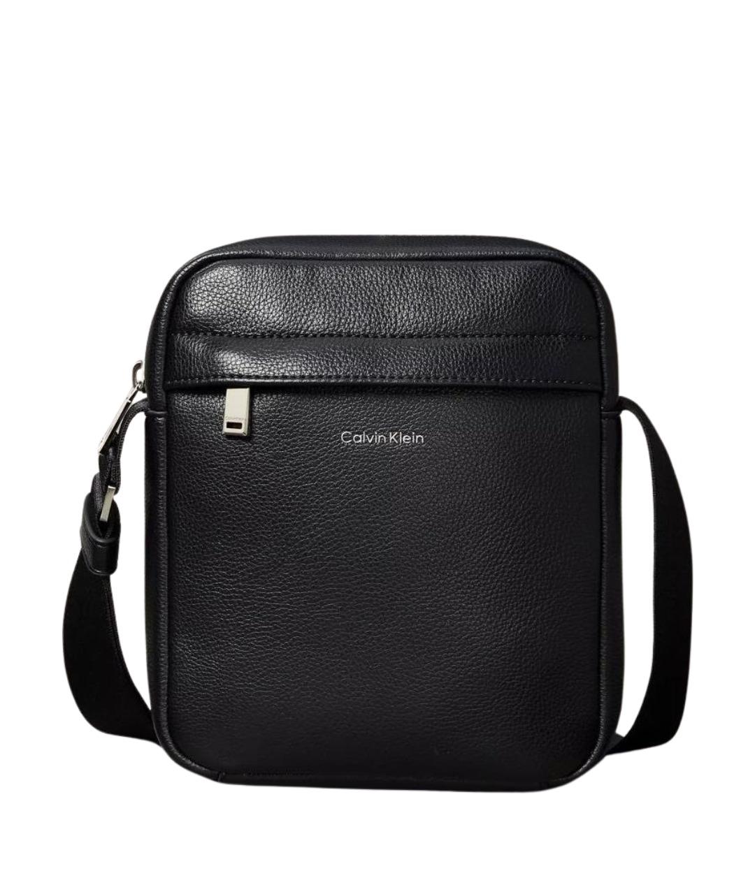 CALVIN KLEIN Черная сумка на плечо из искусственной кожи, фото 1