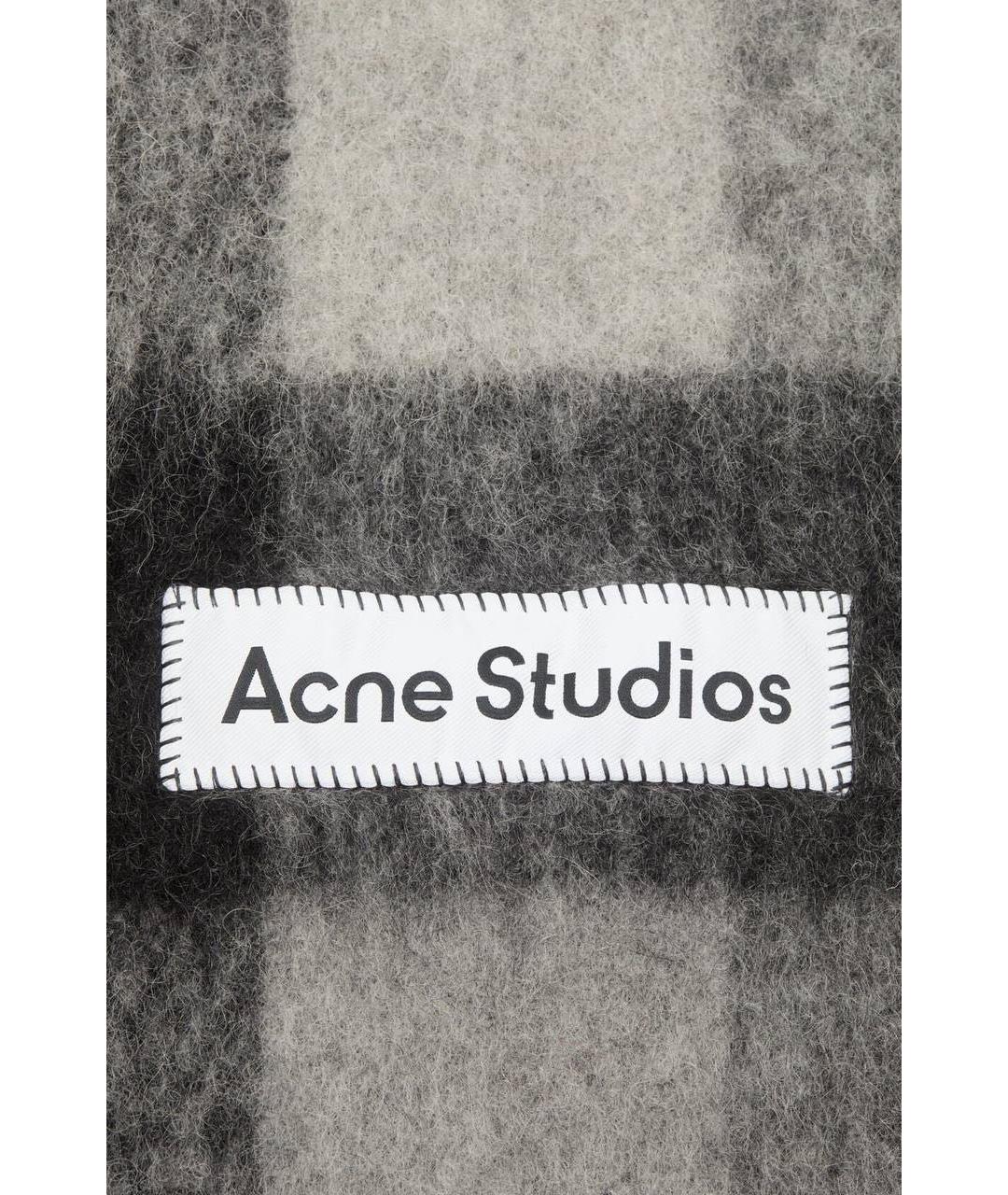 ACNE STUDIOS Серый шерстяной шарф, фото 4
