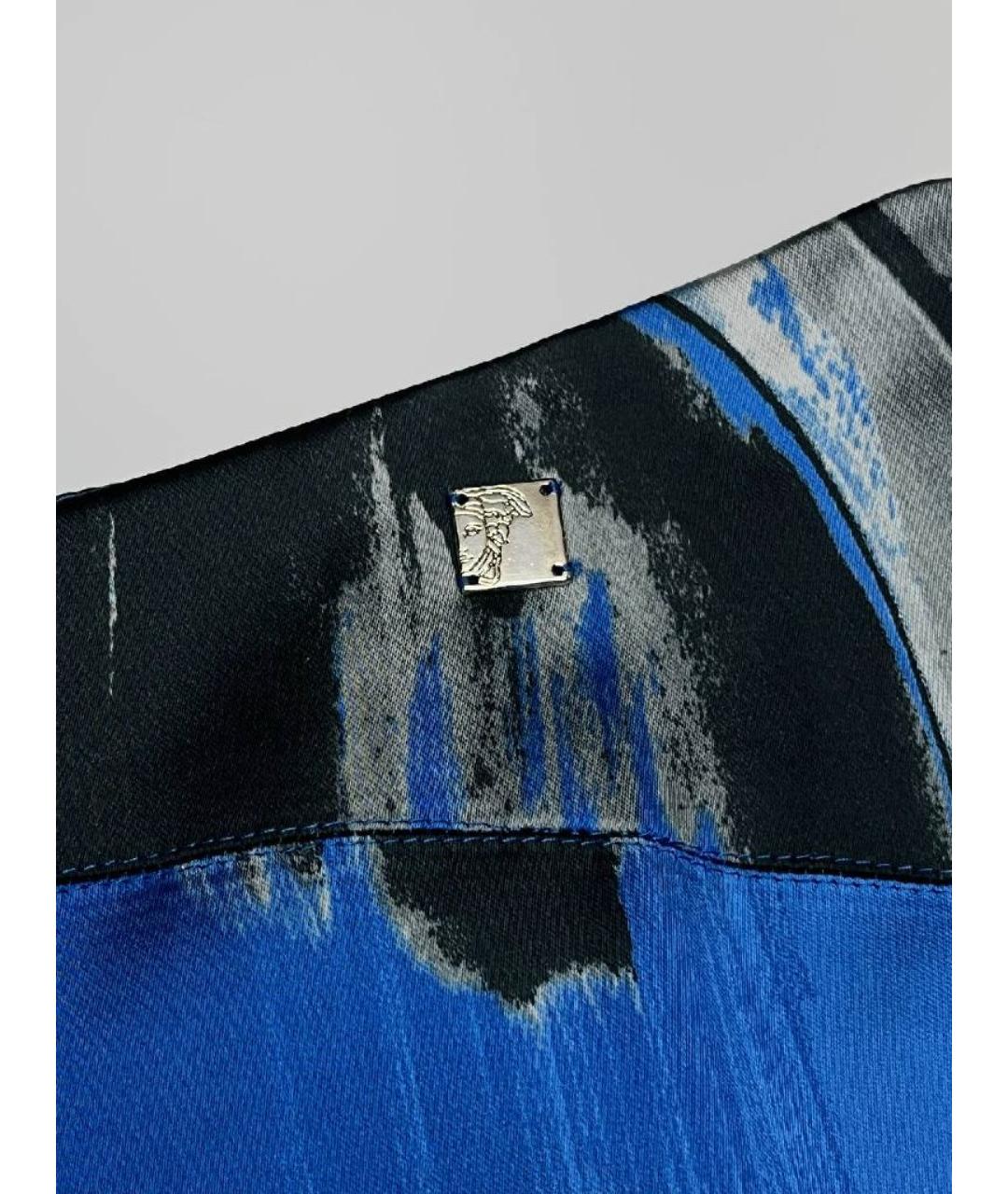 VERSACE COLLECTION Синяя юбка мини, фото 4