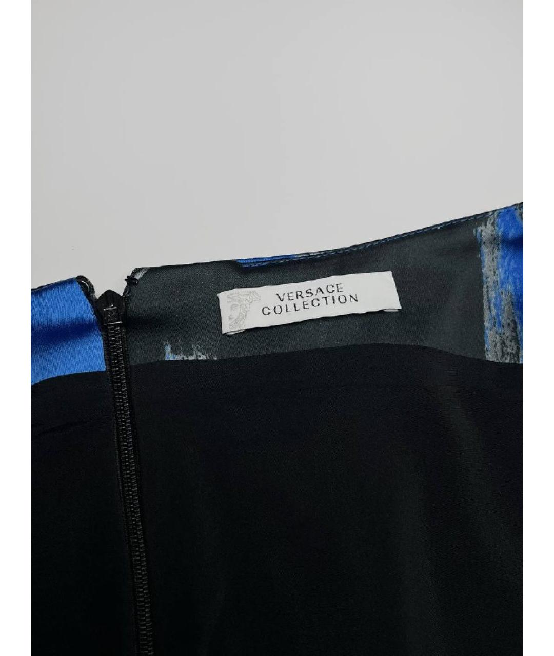 VERSACE COLLECTION Синяя юбка мини, фото 3
