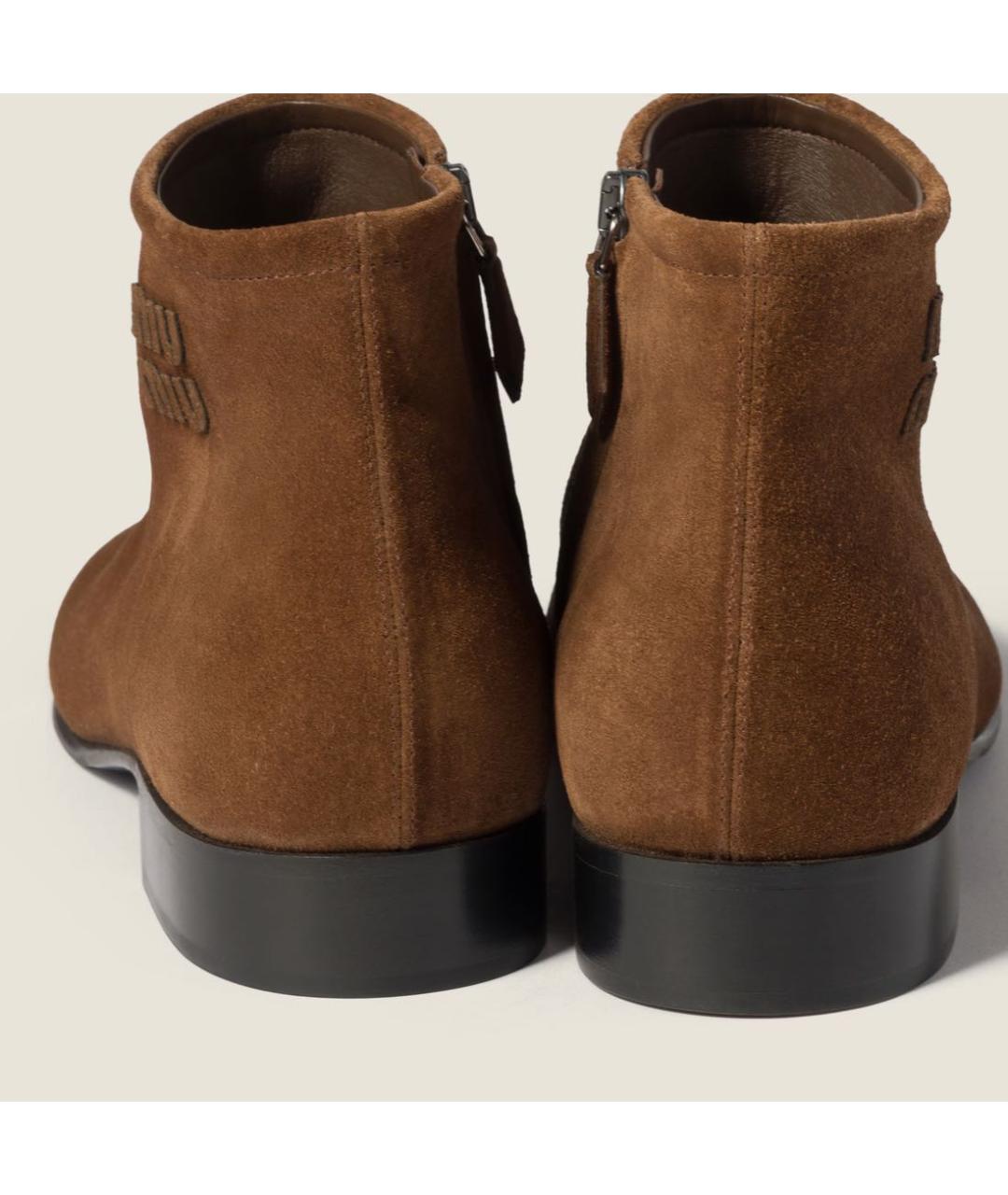 MIU MIU Коричневые замшевые ботинки, фото 3