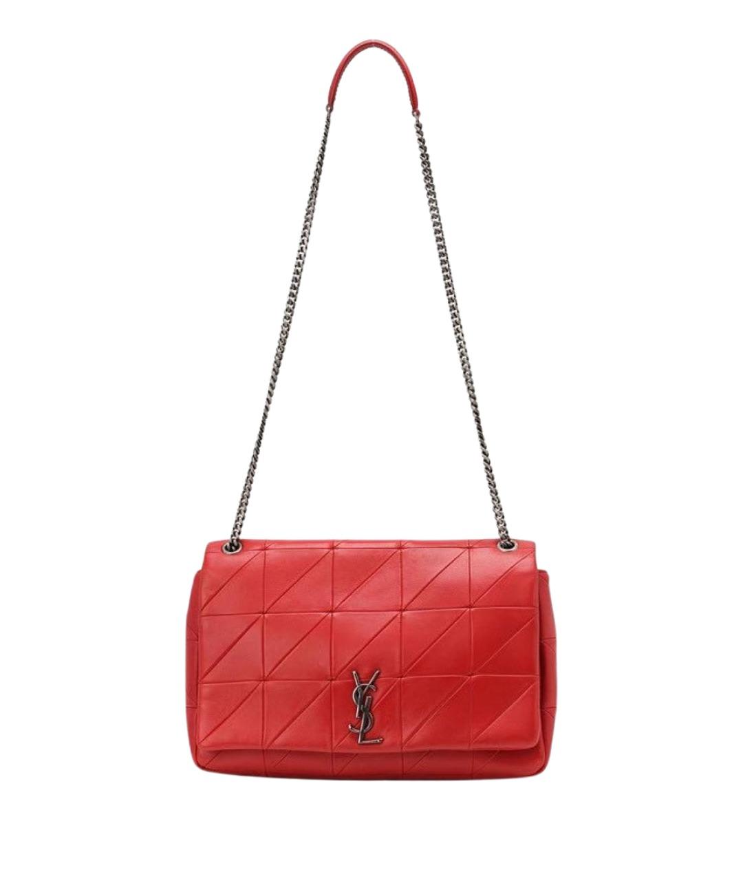 SAINT LAURENT Красная кожаная сумка через плечо, фото 1