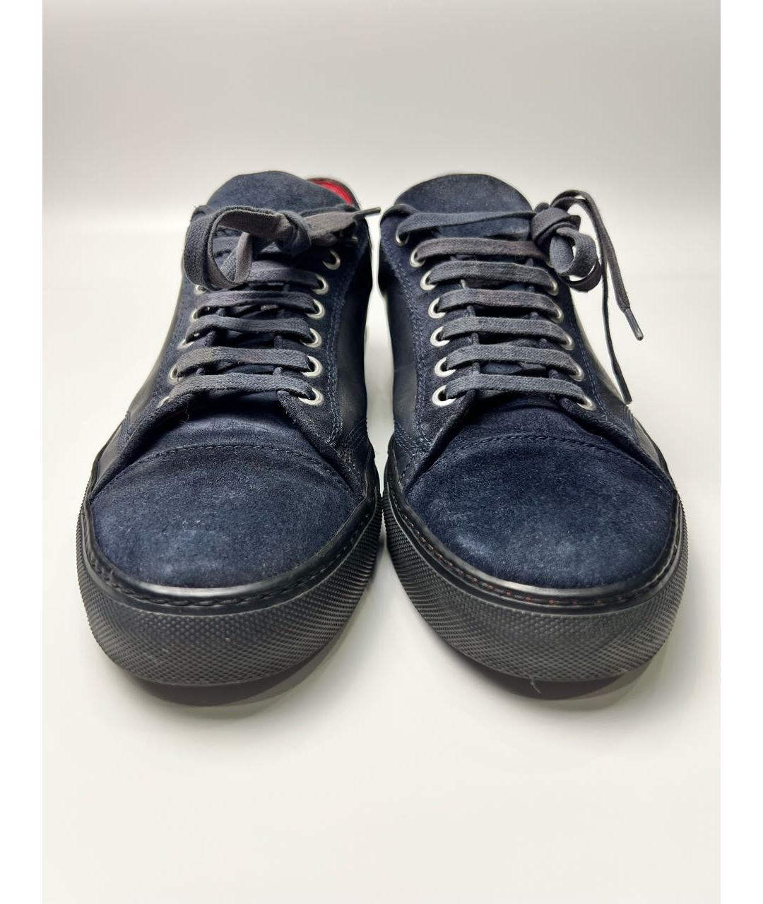 BILLIONAIRE Темно-синие кожаные низкие кроссовки / кеды, фото 5