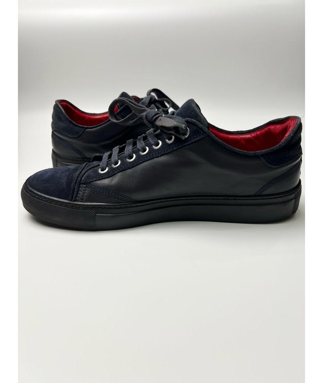 BILLIONAIRE Темно-синие кожаные низкие кроссовки / кеды, фото 8
