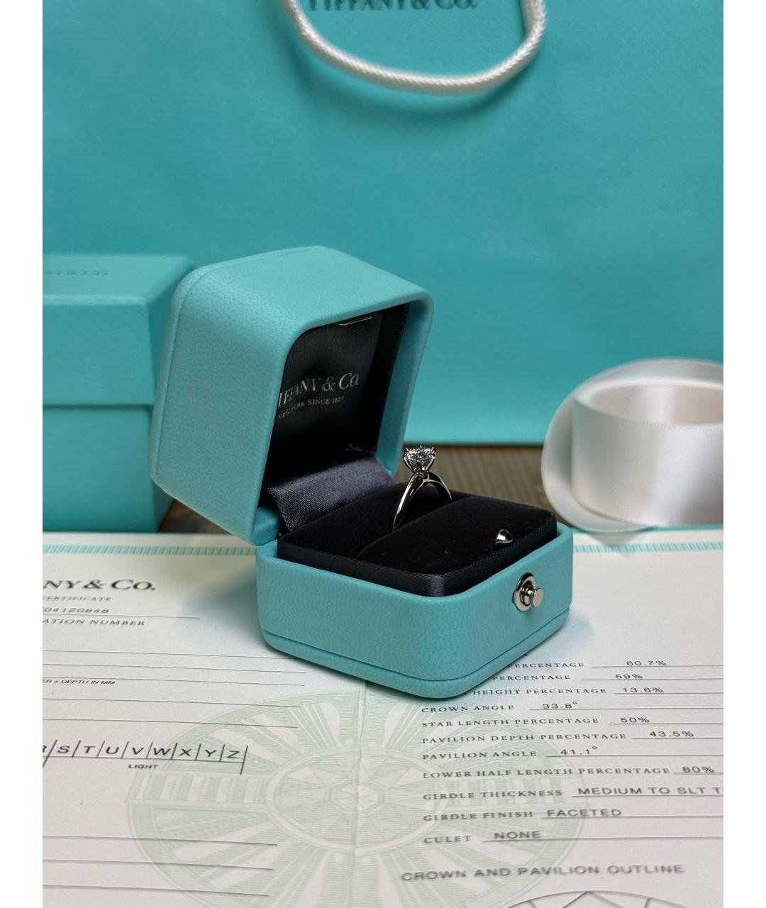 TIFFANY&CO Серебряное платиновое кольцо, фото 3