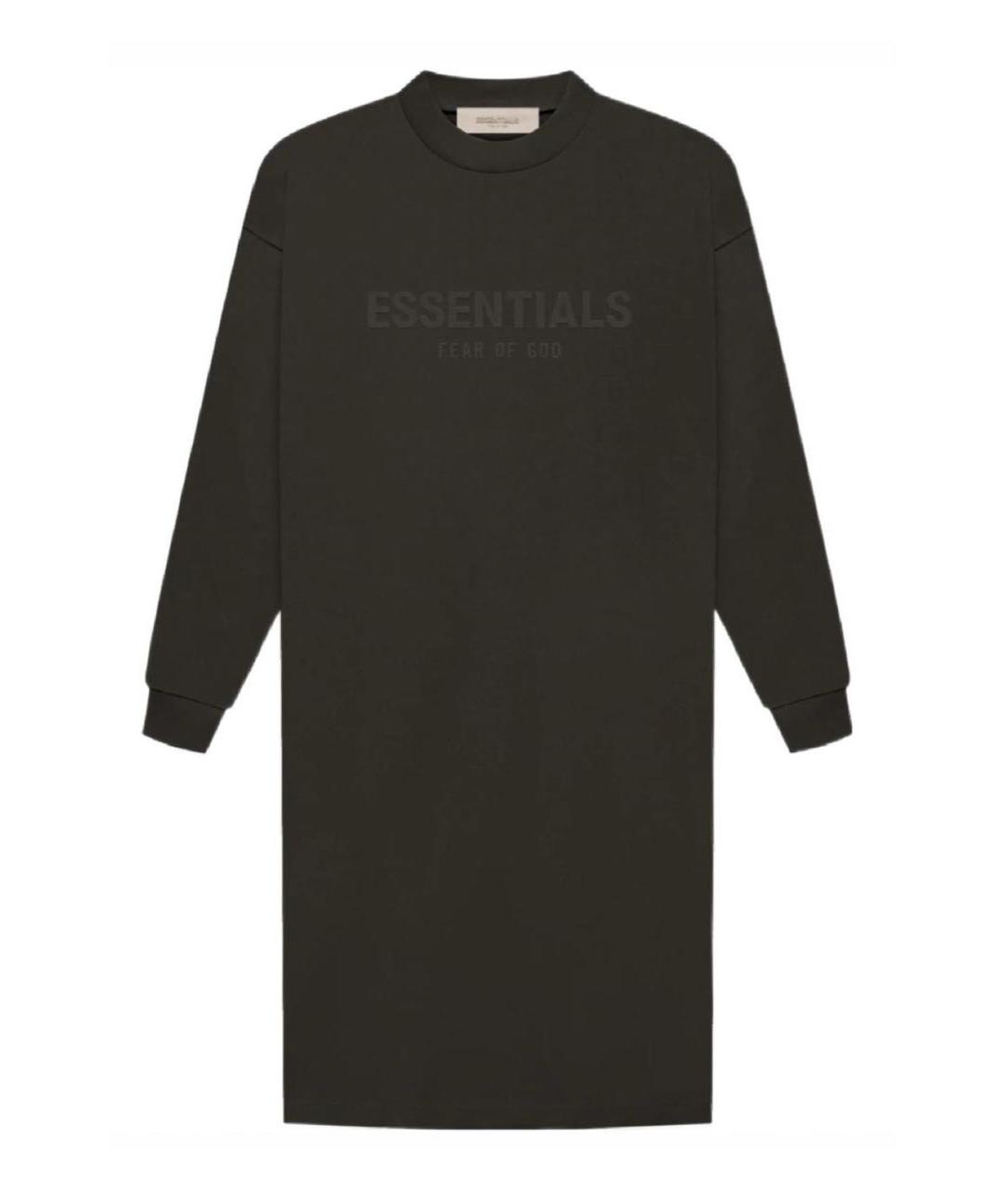 FEAR OF GOD ESSENTIALS Антрацитовое хлопковое повседневное платье, фото 1