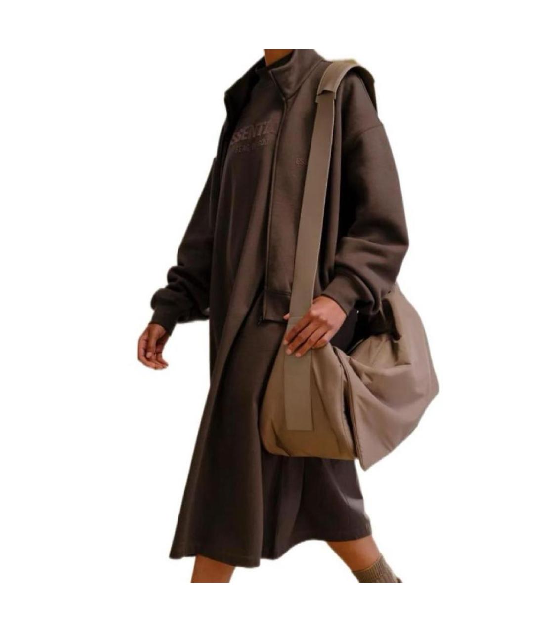 FEAR OF GOD ESSENTIALS Антрацитовое хлопковое повседневное платье, фото 3