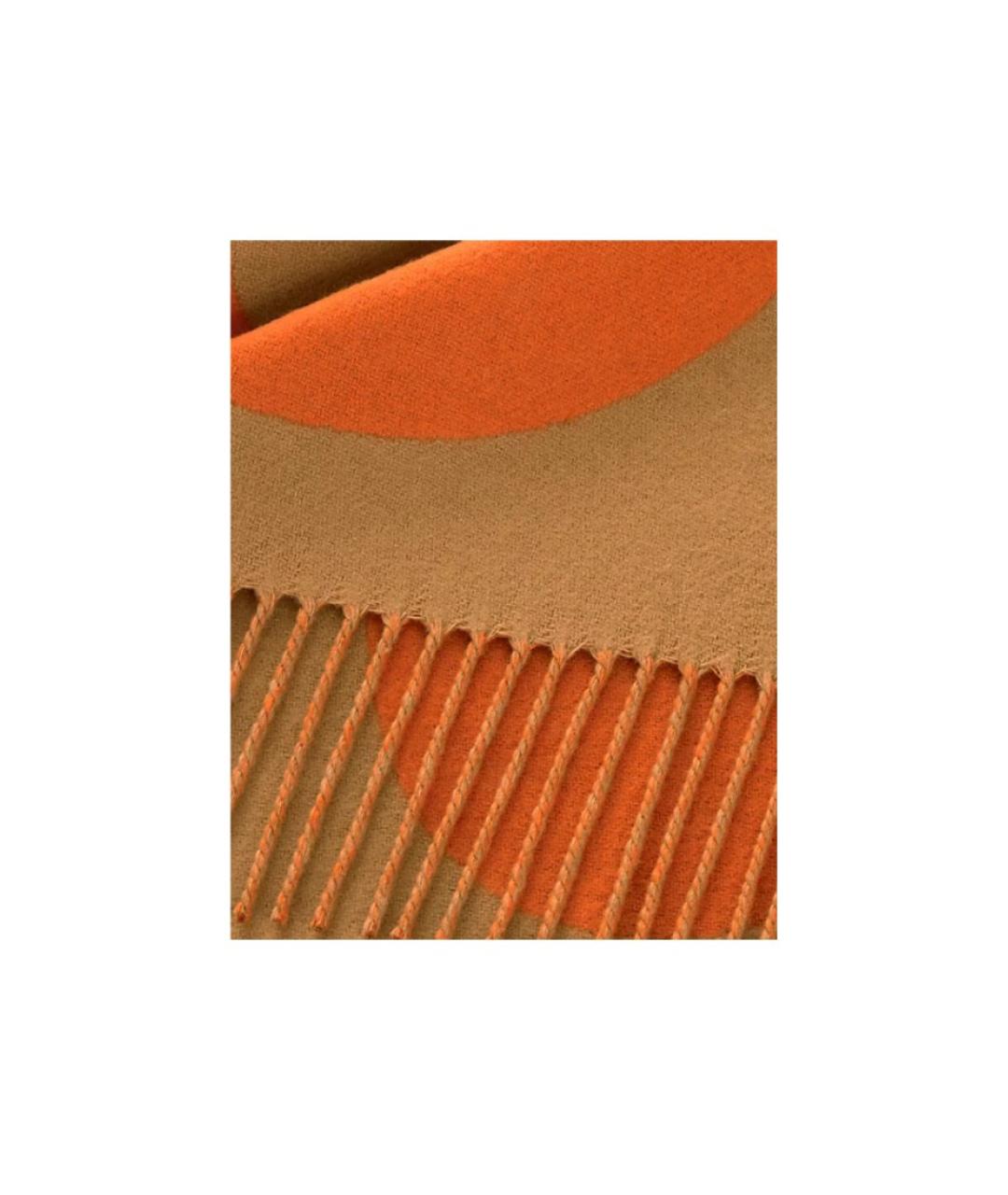 HERMES Оранжевый кашемировый шарф, фото 2