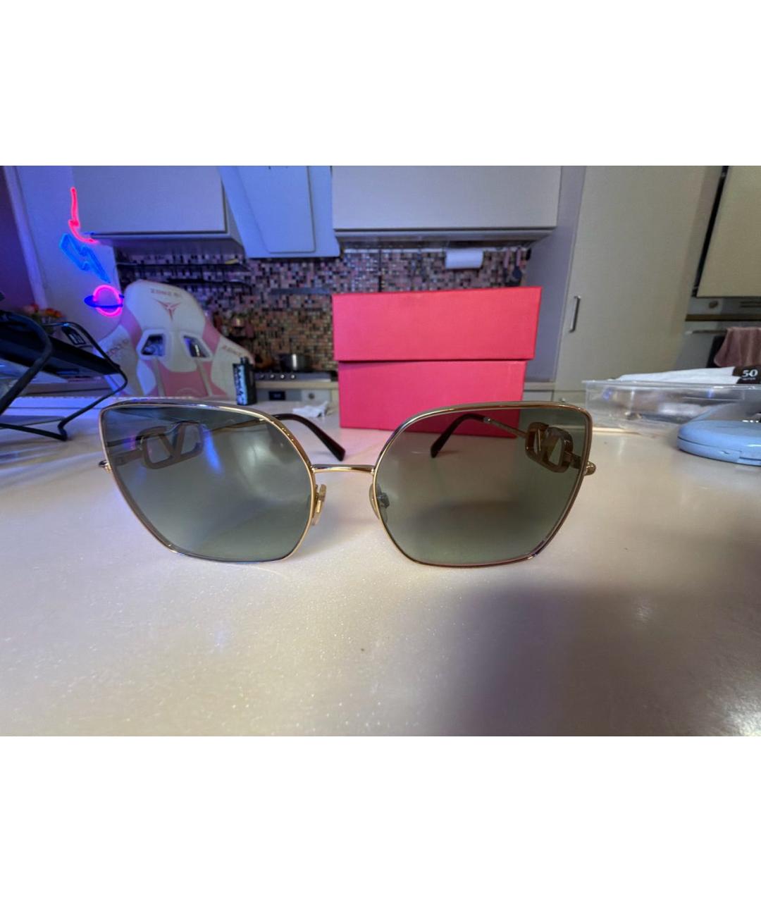 VALENTINO Черные металлические солнцезащитные очки, фото 5