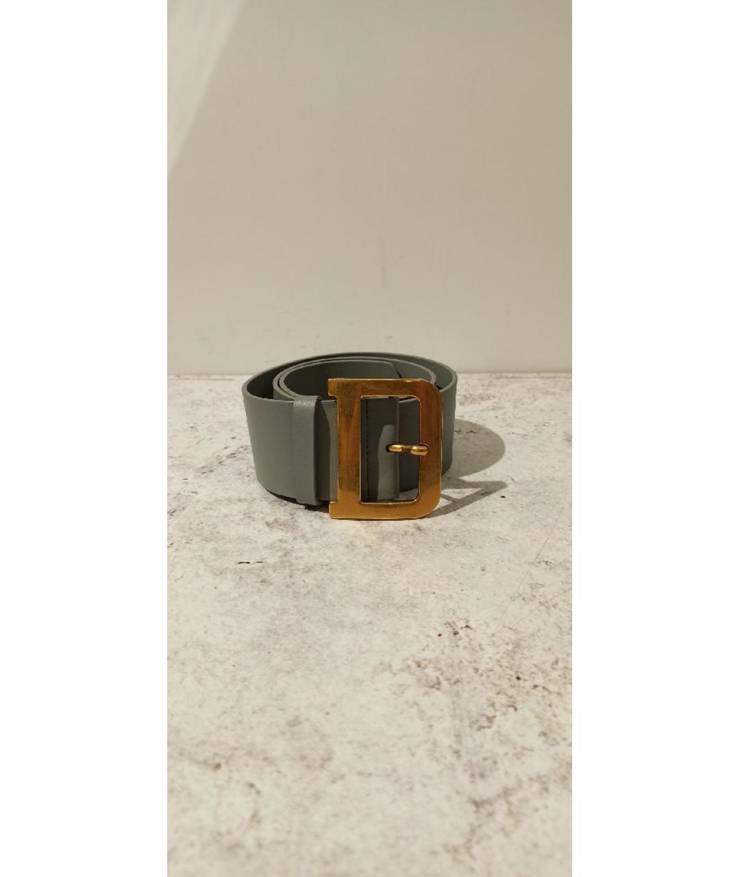 CHRISTIAN DIOR Серый кожаный ремень, фото 7