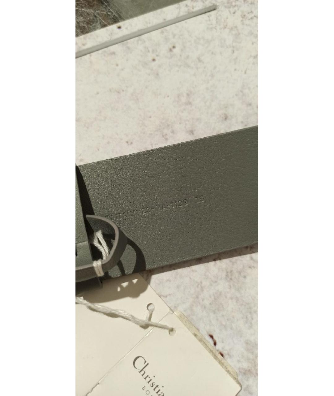 CHRISTIAN DIOR Серый кожаный ремень, фото 6