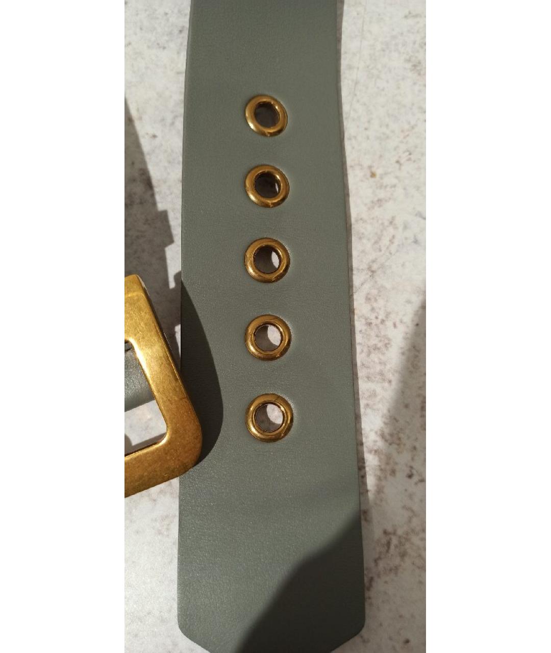 CHRISTIAN DIOR Серый кожаный ремень, фото 5