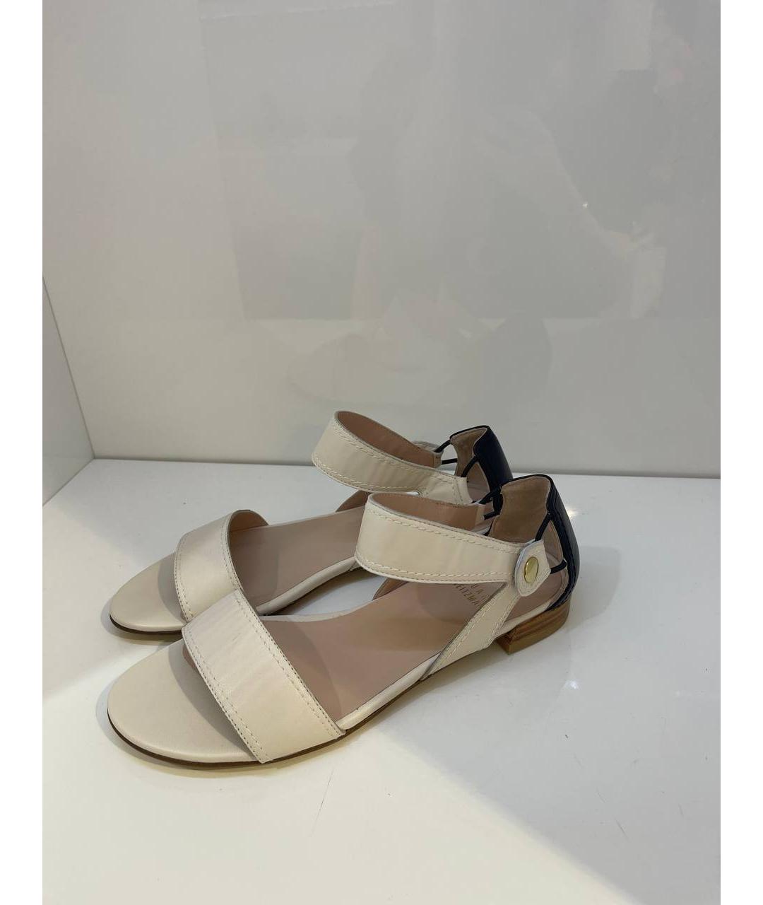 STUART WEITZMAN Бежевые кожаные босоножки, фото 2