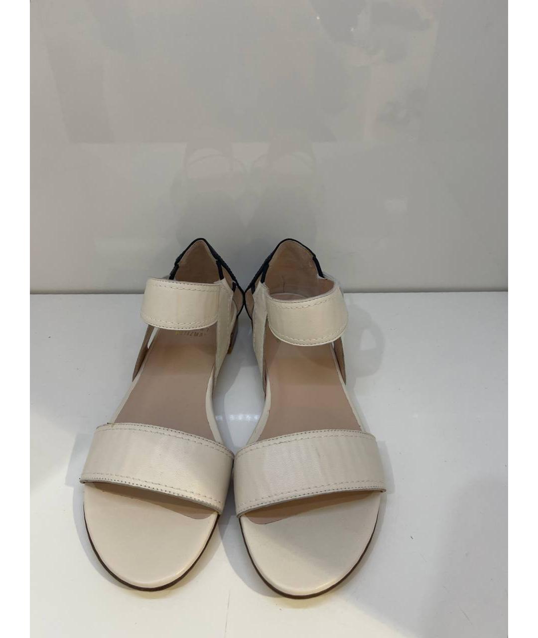 STUART WEITZMAN Бежевые кожаные босоножки, фото 3