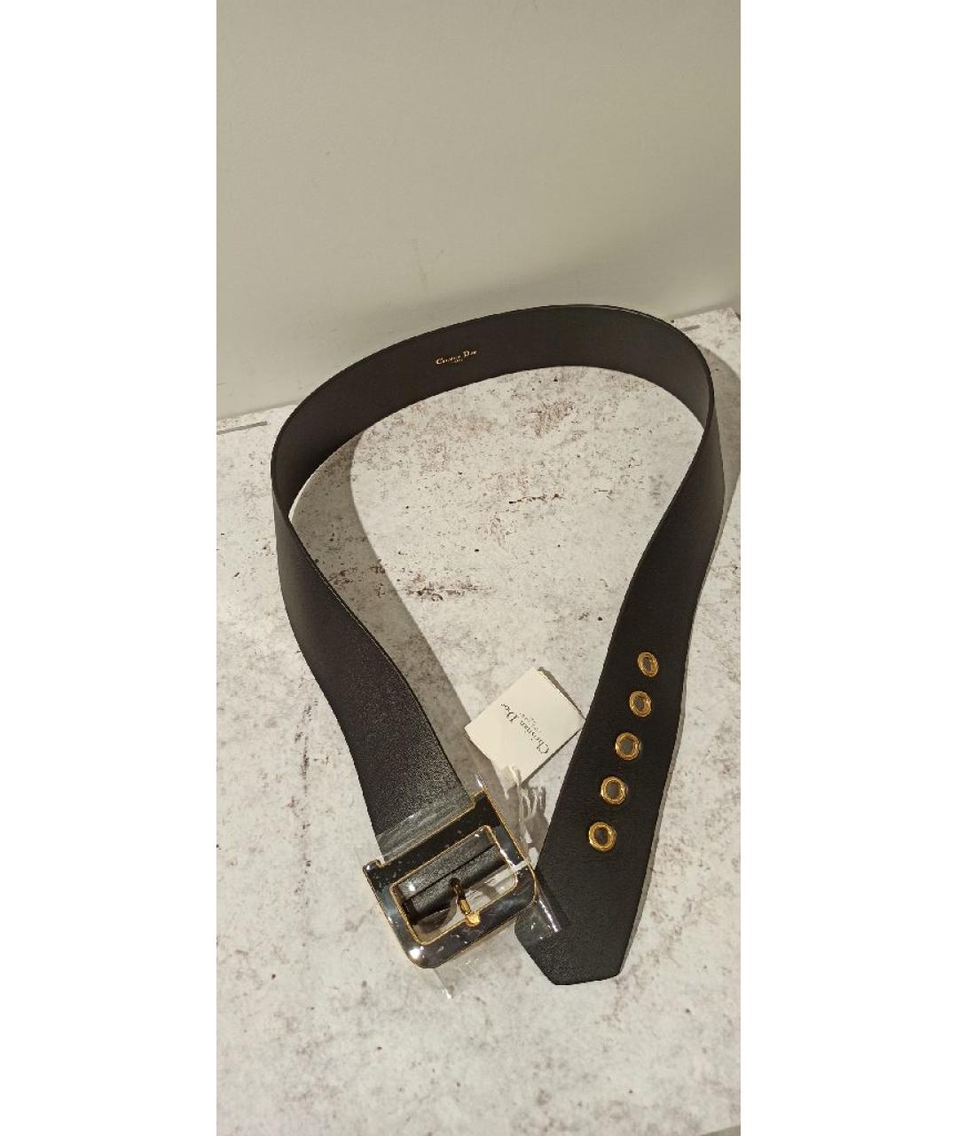 CHRISTIAN DIOR Черный кожаный ремень, фото 6