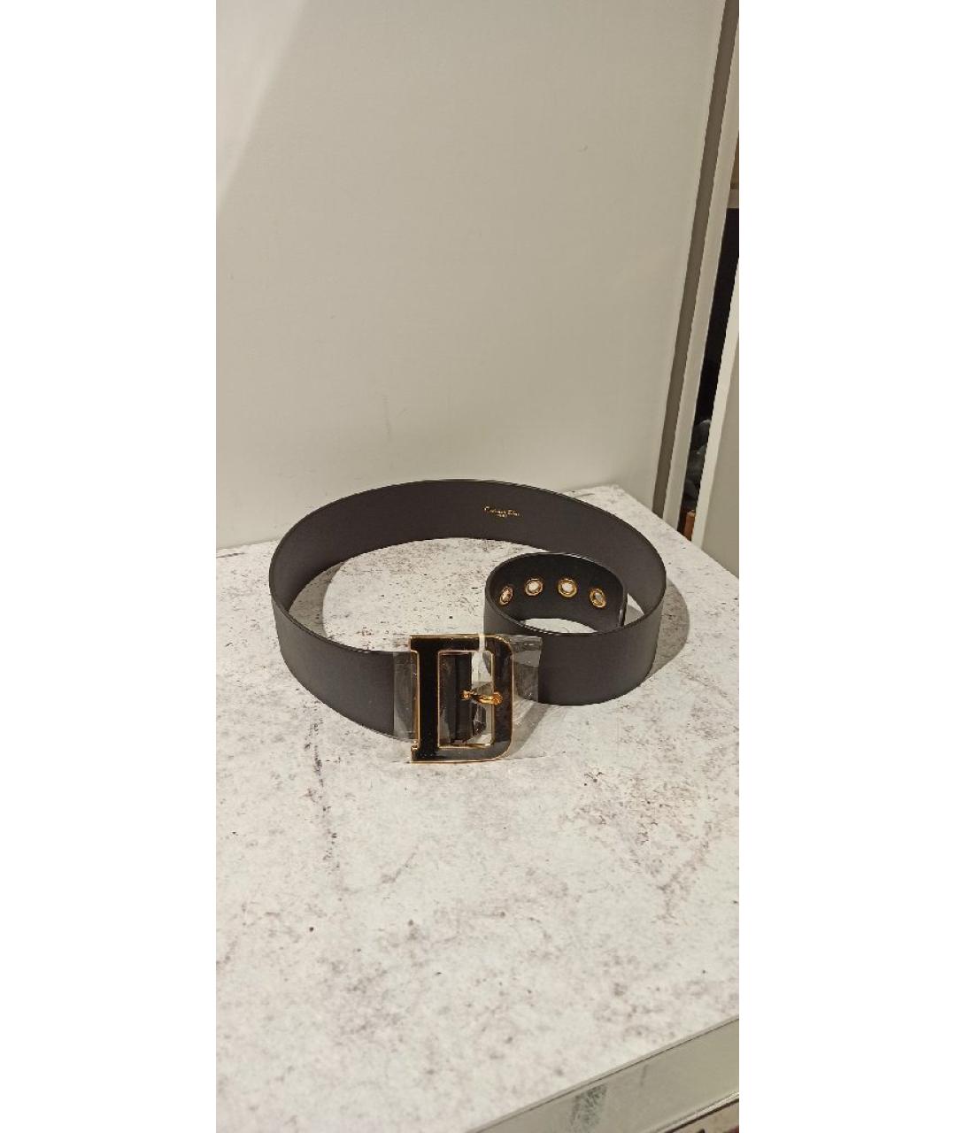 CHRISTIAN DIOR Черный кожаный ремень, фото 4