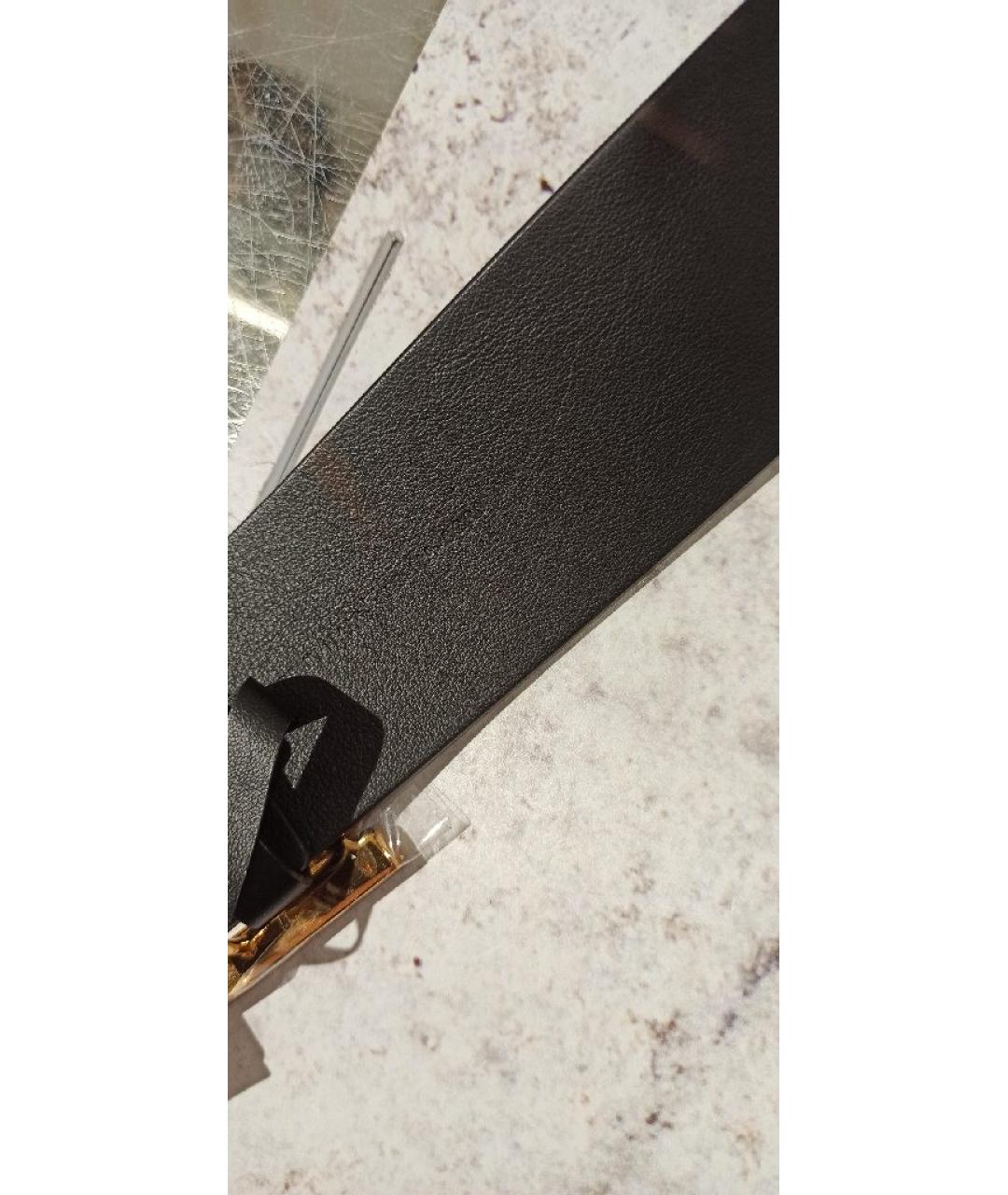 CHRISTIAN DIOR Черный кожаный ремень, фото 8