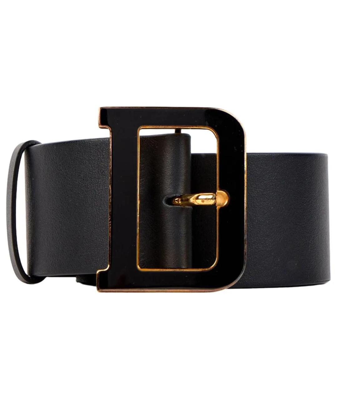 CHRISTIAN DIOR Черный кожаный ремень, фото 1