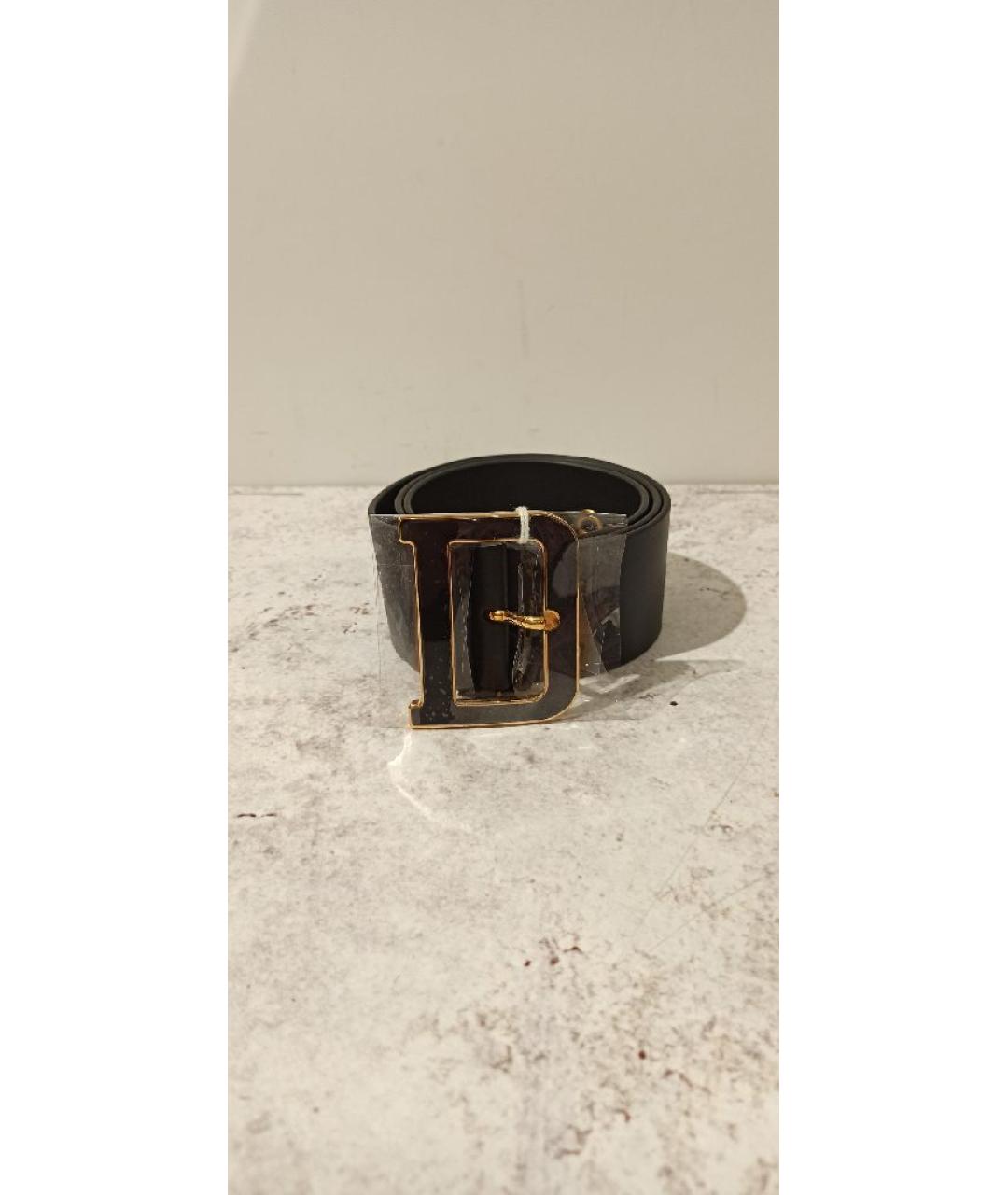 CHRISTIAN DIOR Черный кожаный ремень, фото 2