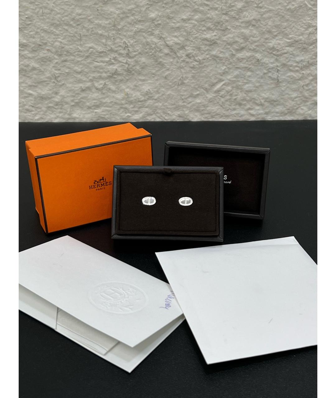 HERMES Серебряные серьги из белого золота, фото 10