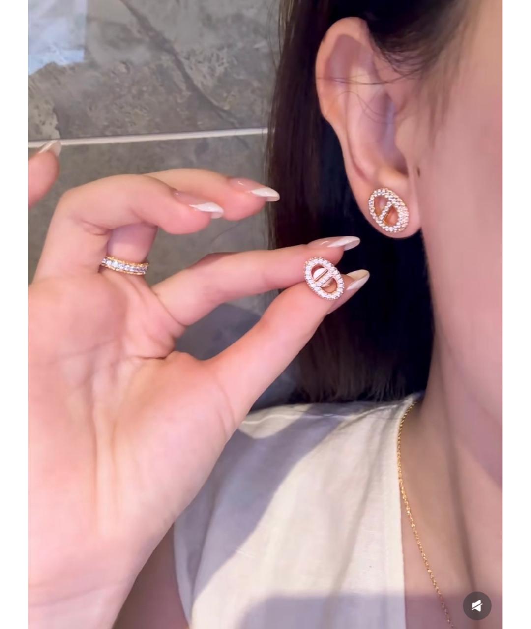 HERMES Серебряные серьги из белого золота, фото 9