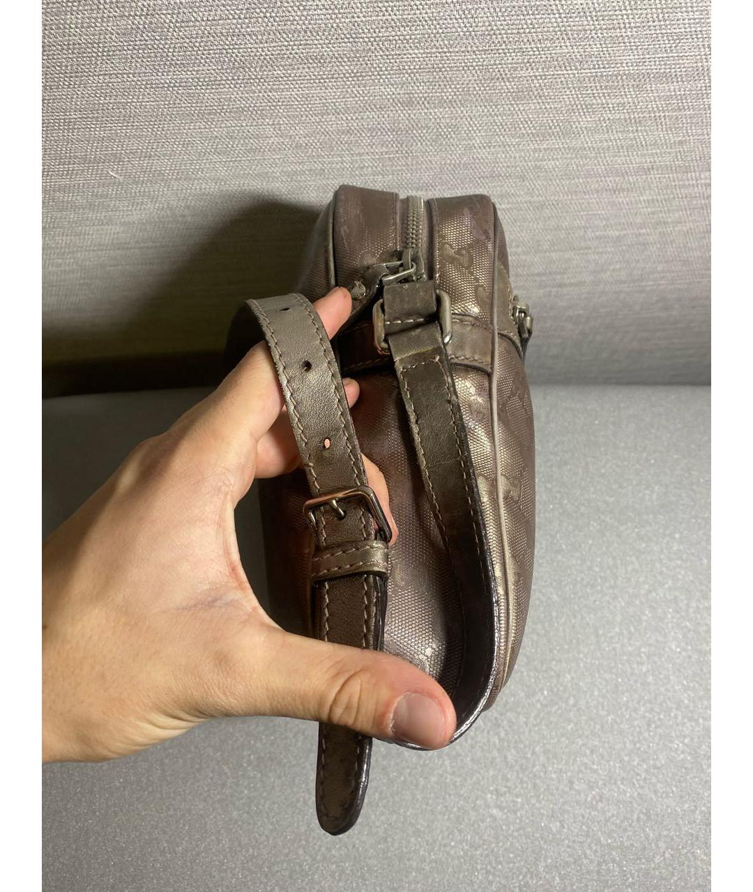 GUCCI Коричневая синтетическая барсетка, фото 4