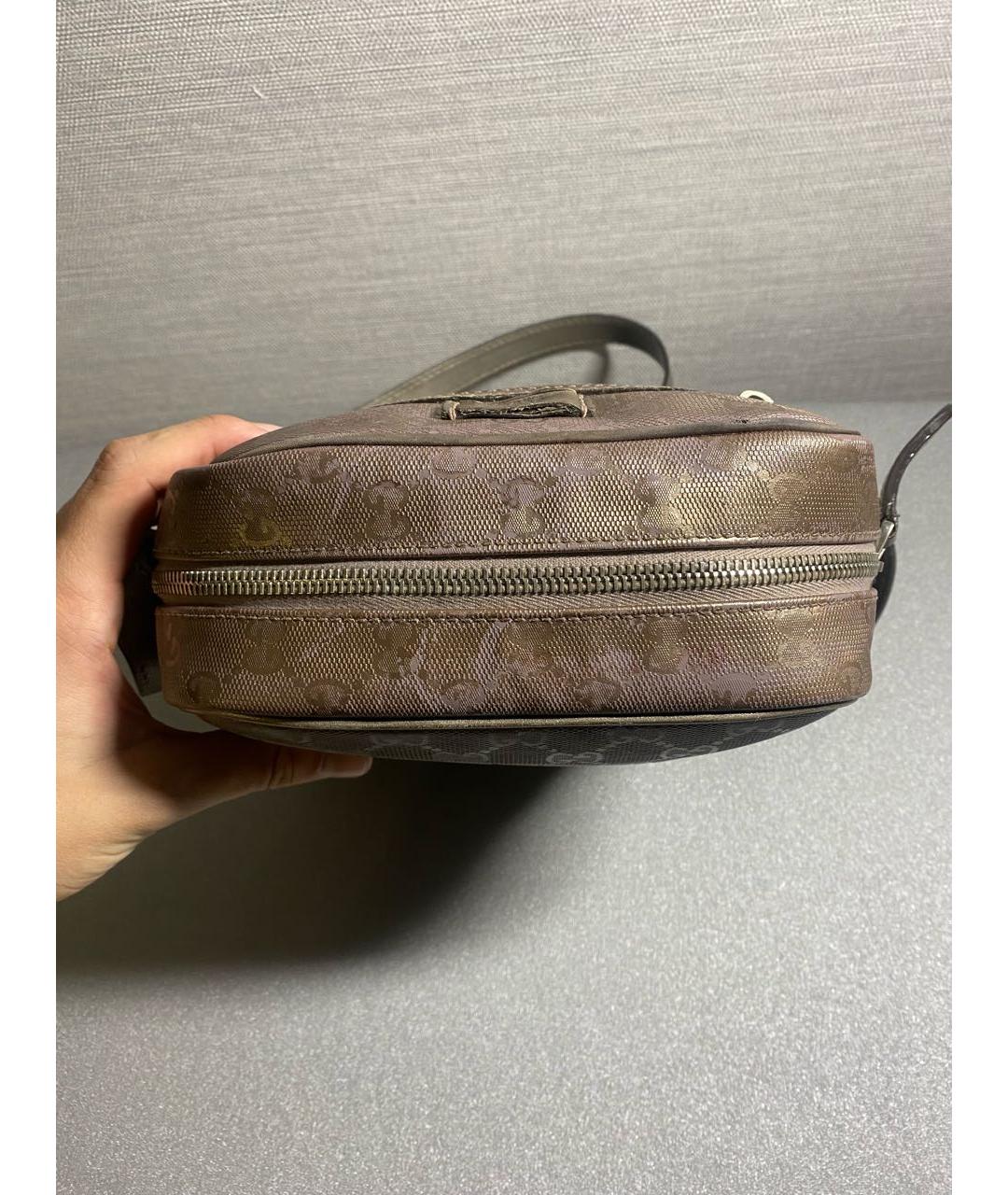 GUCCI Коричневая синтетическая барсетка, фото 3