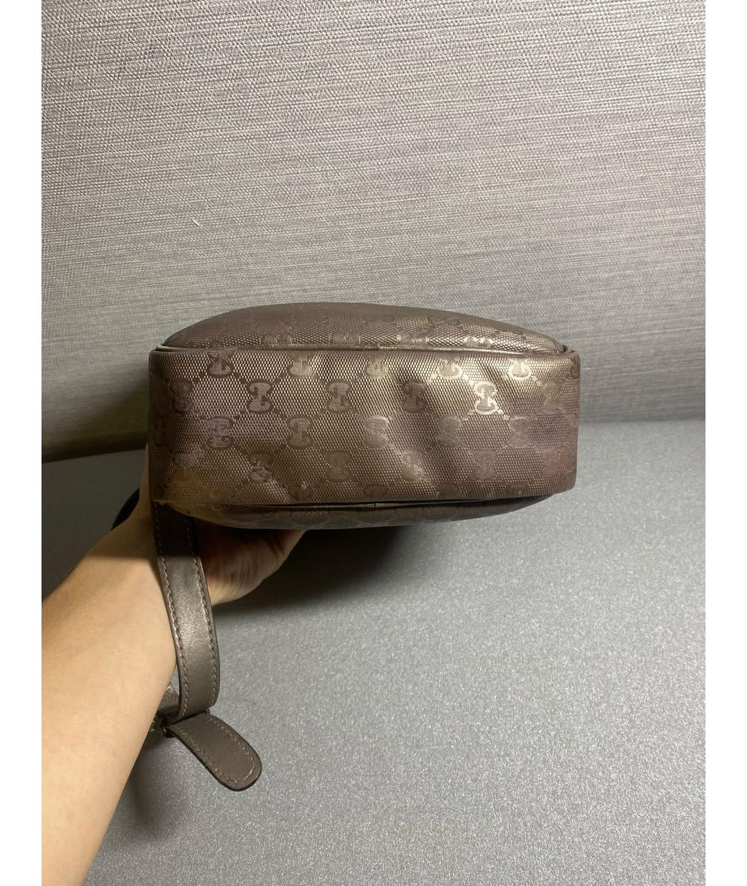 GUCCI Коричневая синтетическая барсетка, фото 5