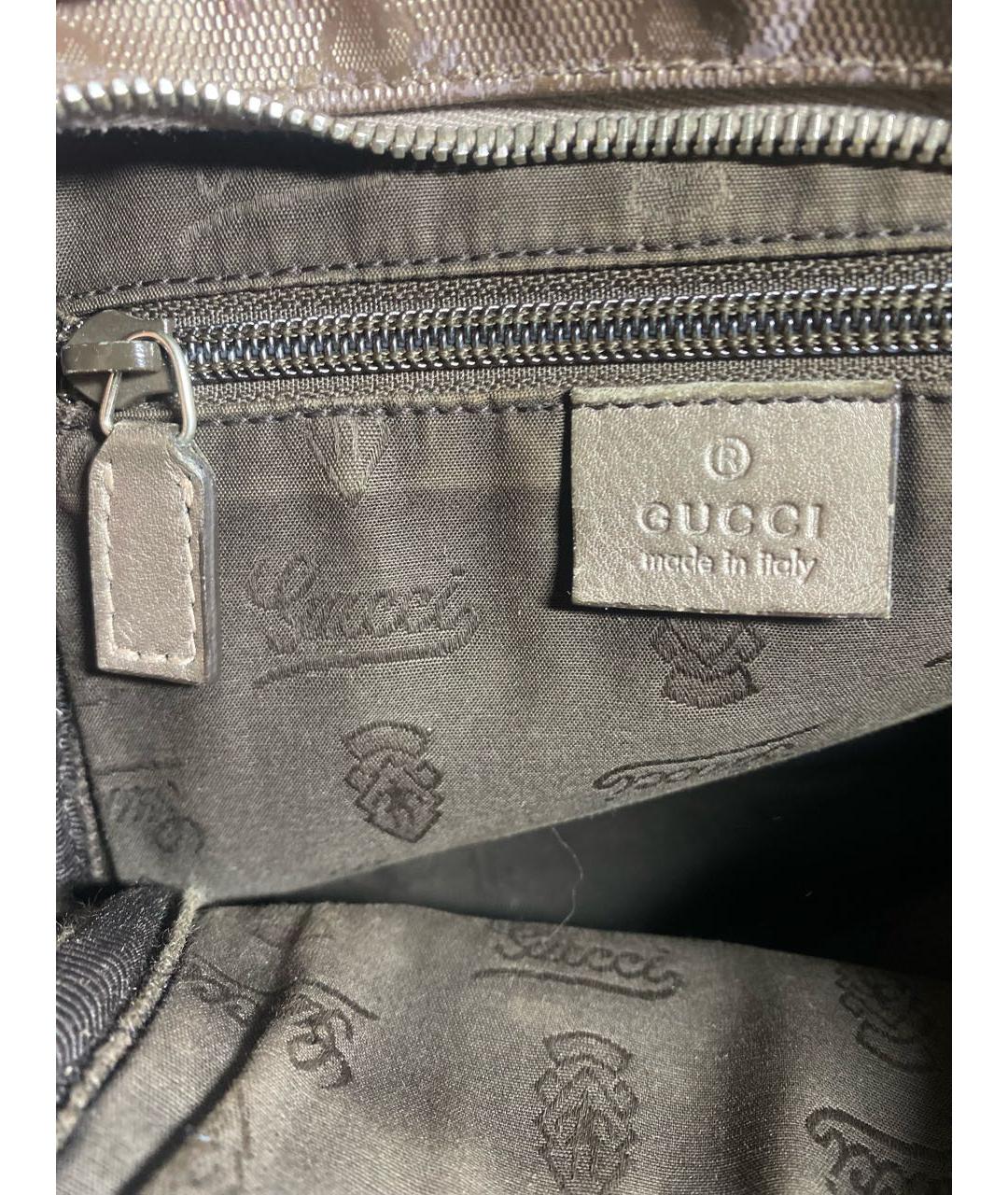 GUCCI Коричневая синтетическая барсетка, фото 6