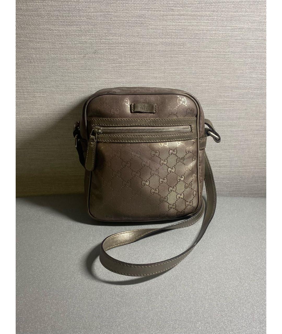 GUCCI Коричневая синтетическая барсетка, фото 8