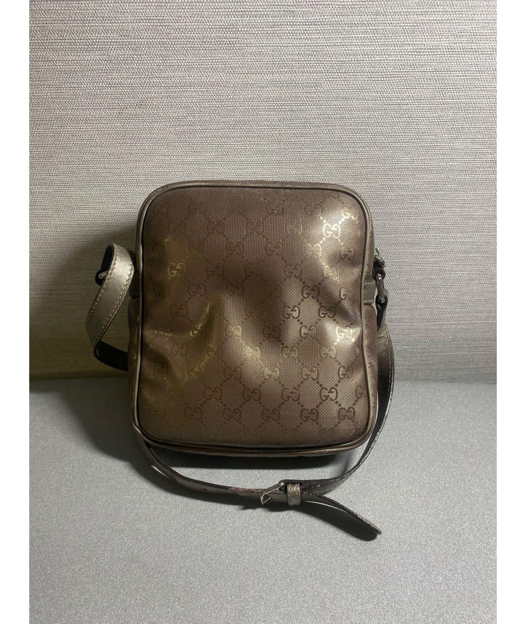 GUCCI Коричневая синтетическая барсетка, фото 2