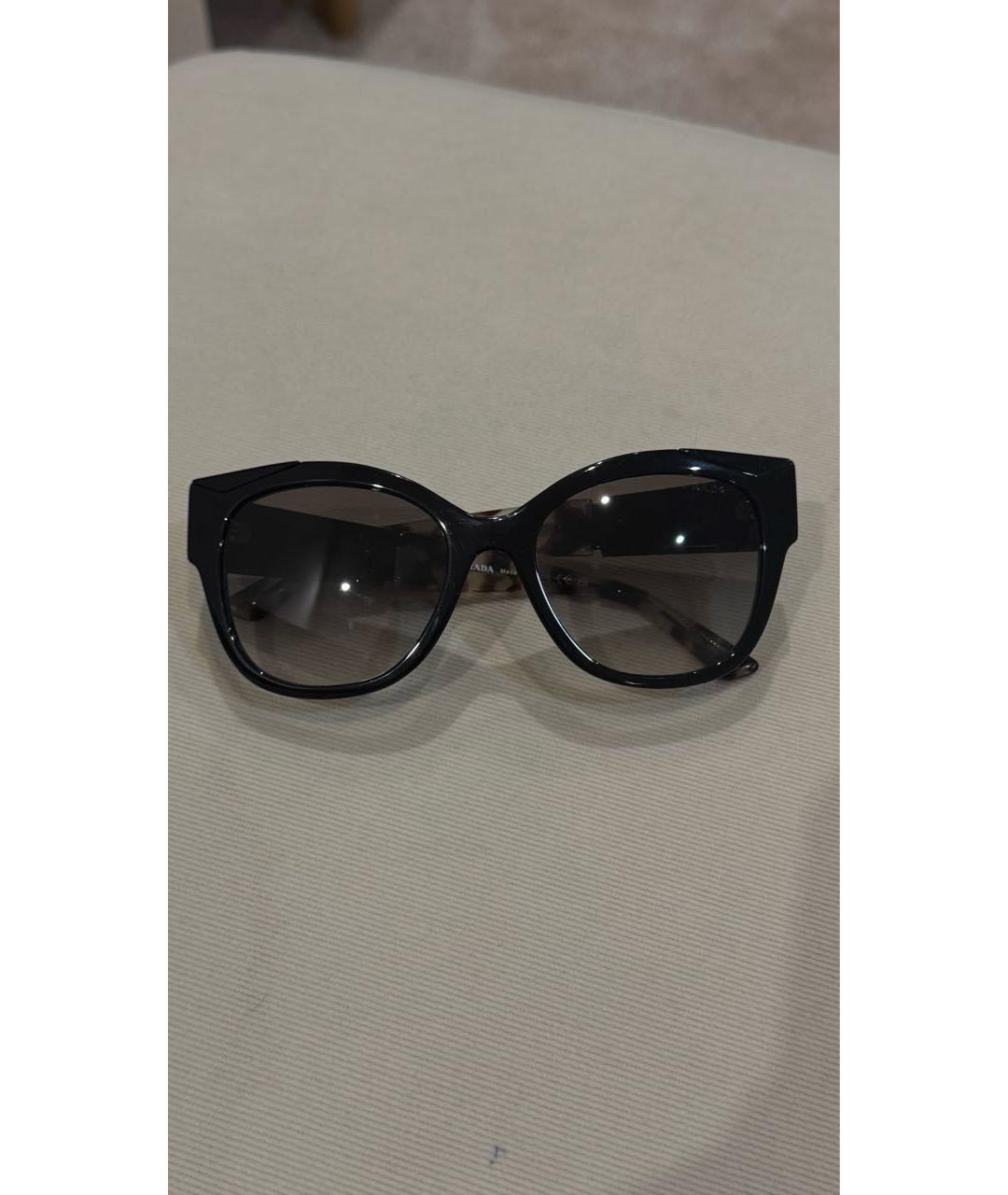 PRADA Черные пластиковые солнцезащитные очки, фото 5