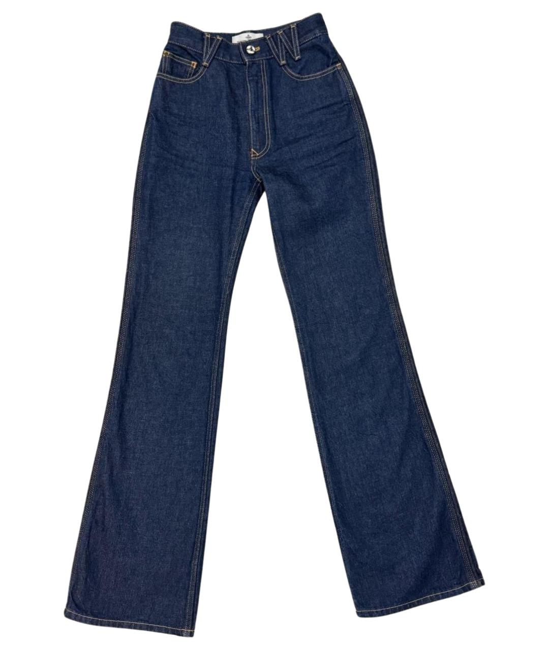 VIVIENNE WESTWOOD Темно-синие хлопковые джинсы клеш, фото 1