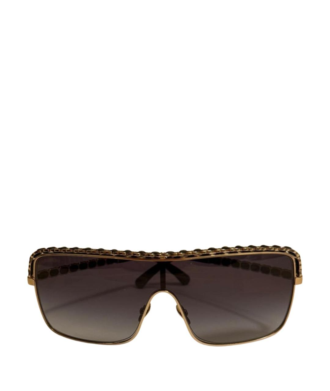 CHANEL Черные металлические солнцезащитные очки, фото 1