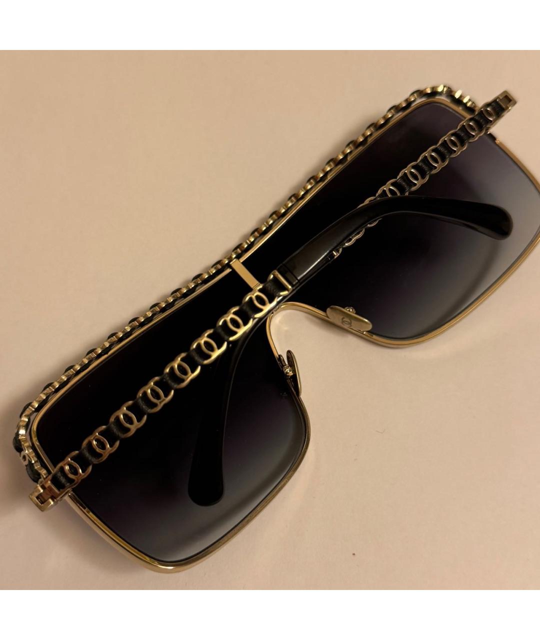 CHANEL Черные металлические солнцезащитные очки, фото 7