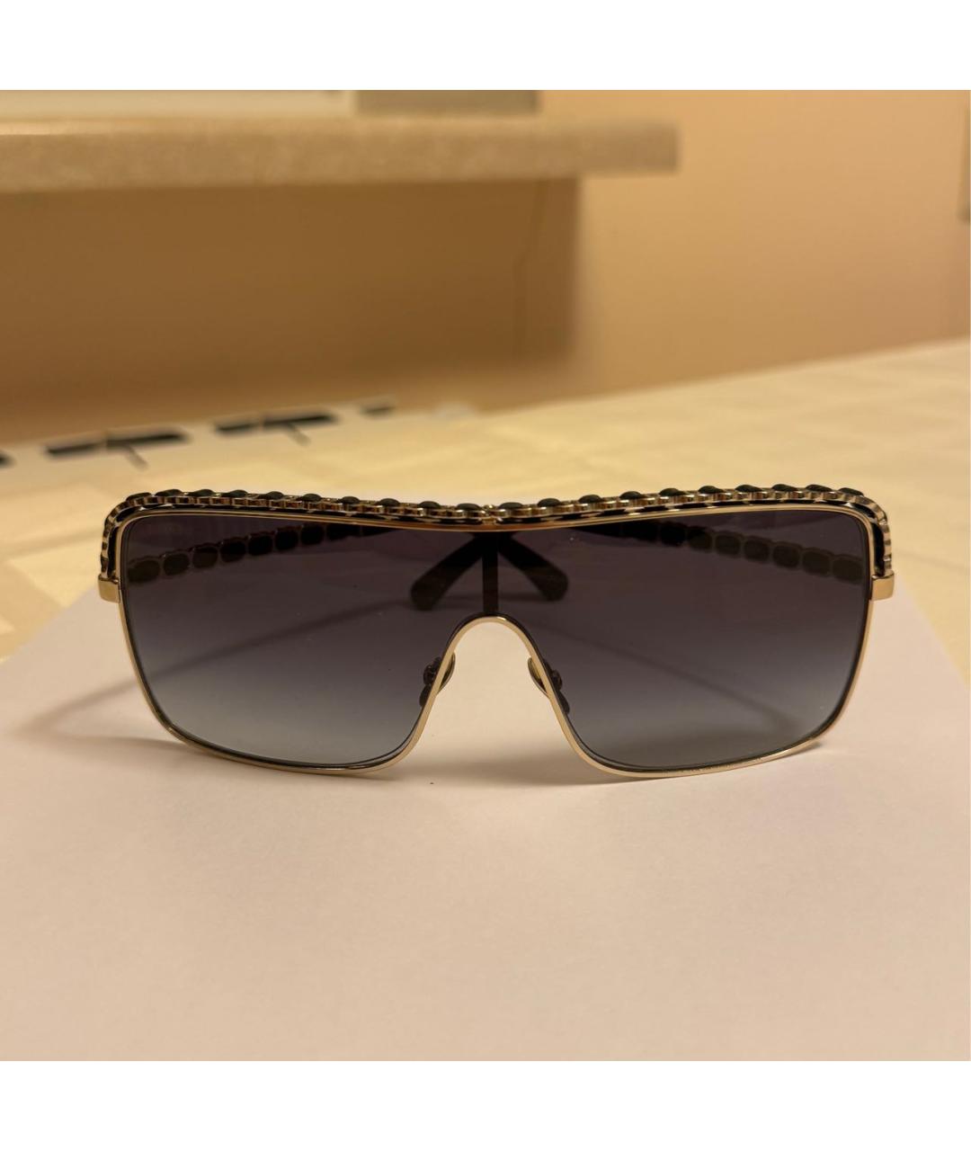 CHANEL Черные металлические солнцезащитные очки, фото 8