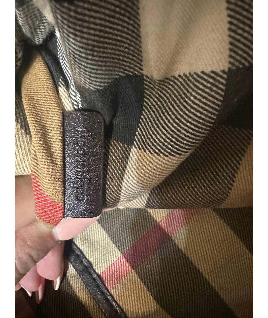 BURBERRY Черная кожаная сумка с короткими ручками, фото 3