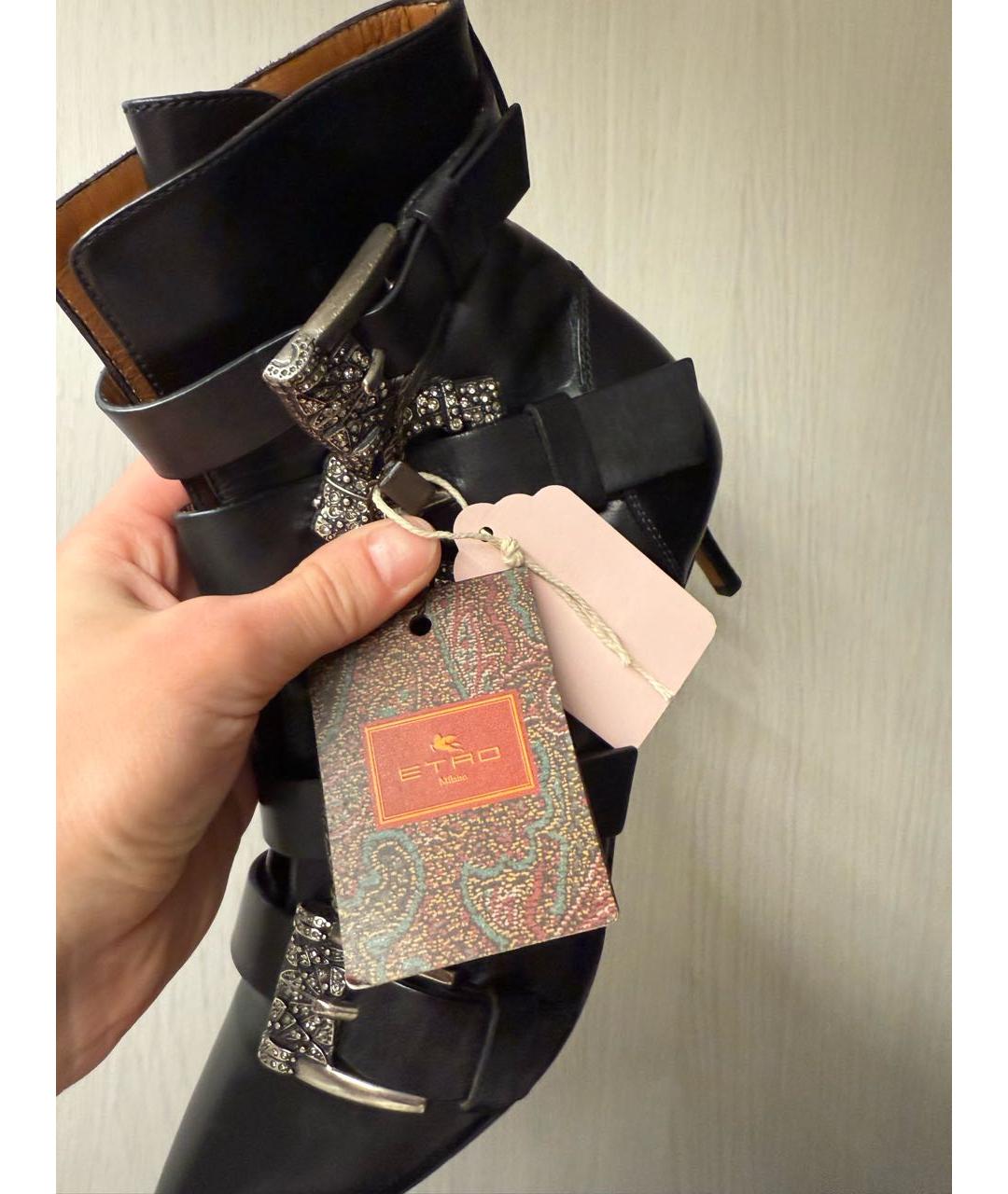 ETRO Черные кожаные ботильоны, фото 6