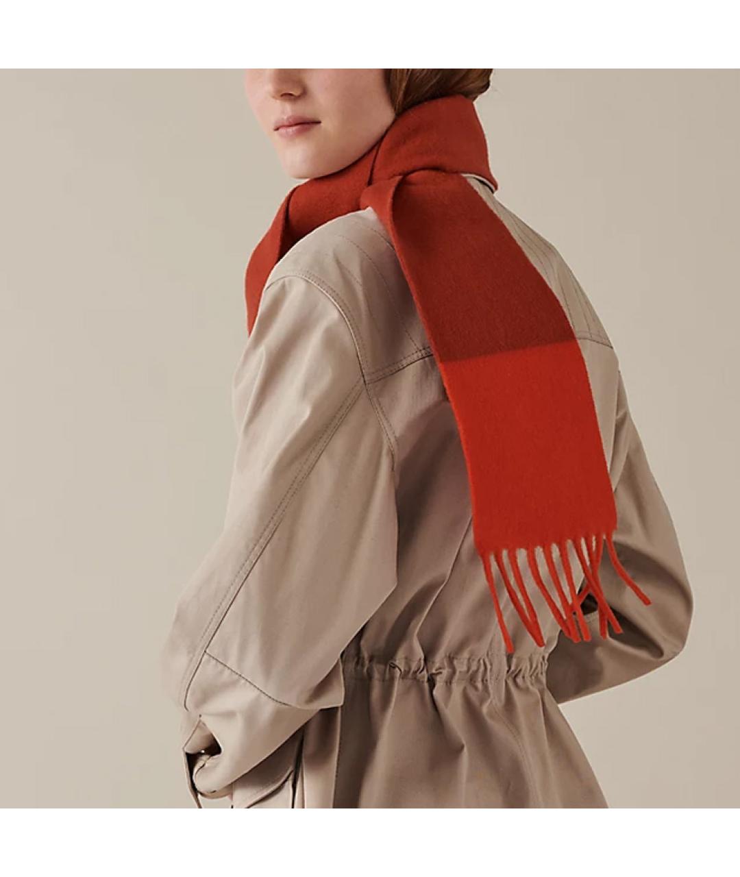 HERMES Красный шарф, фото 2