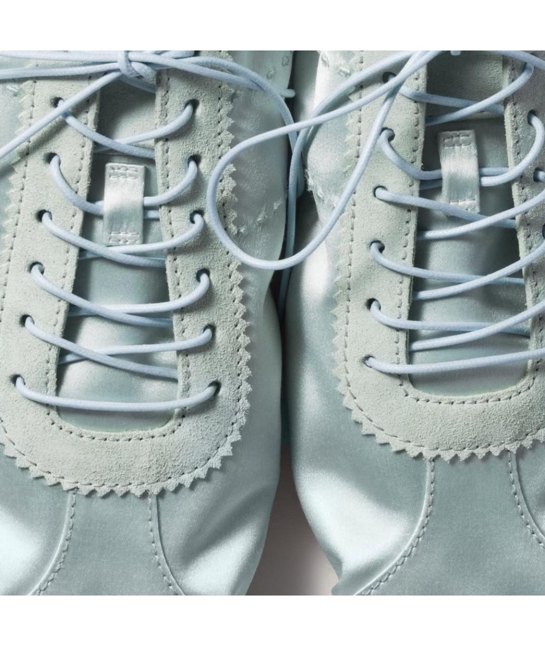 MIU MIU Бирюзовые текстильные кеды, фото 3