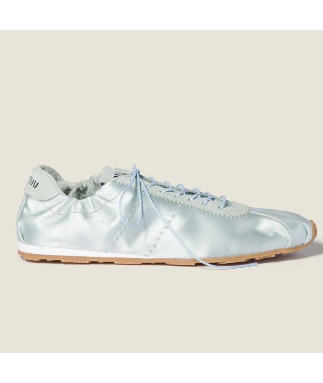 MIU MIU Бирюзовые текстильные кеды, фото 5