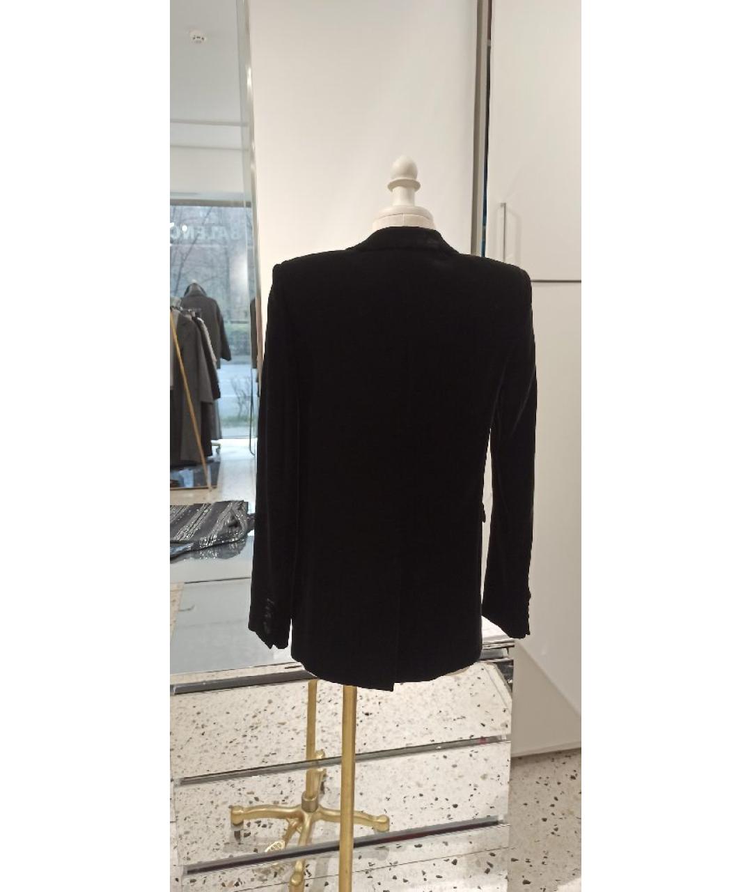 SAINT LAURENT Черный вискозный жакет/пиджак, фото 3